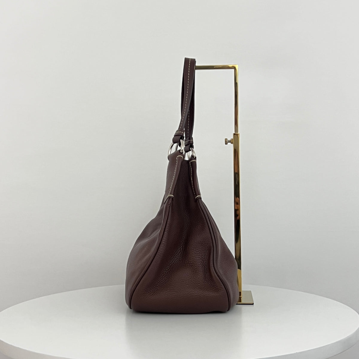 Sac PRADA Vitello Daino Moon cuir grainé marron