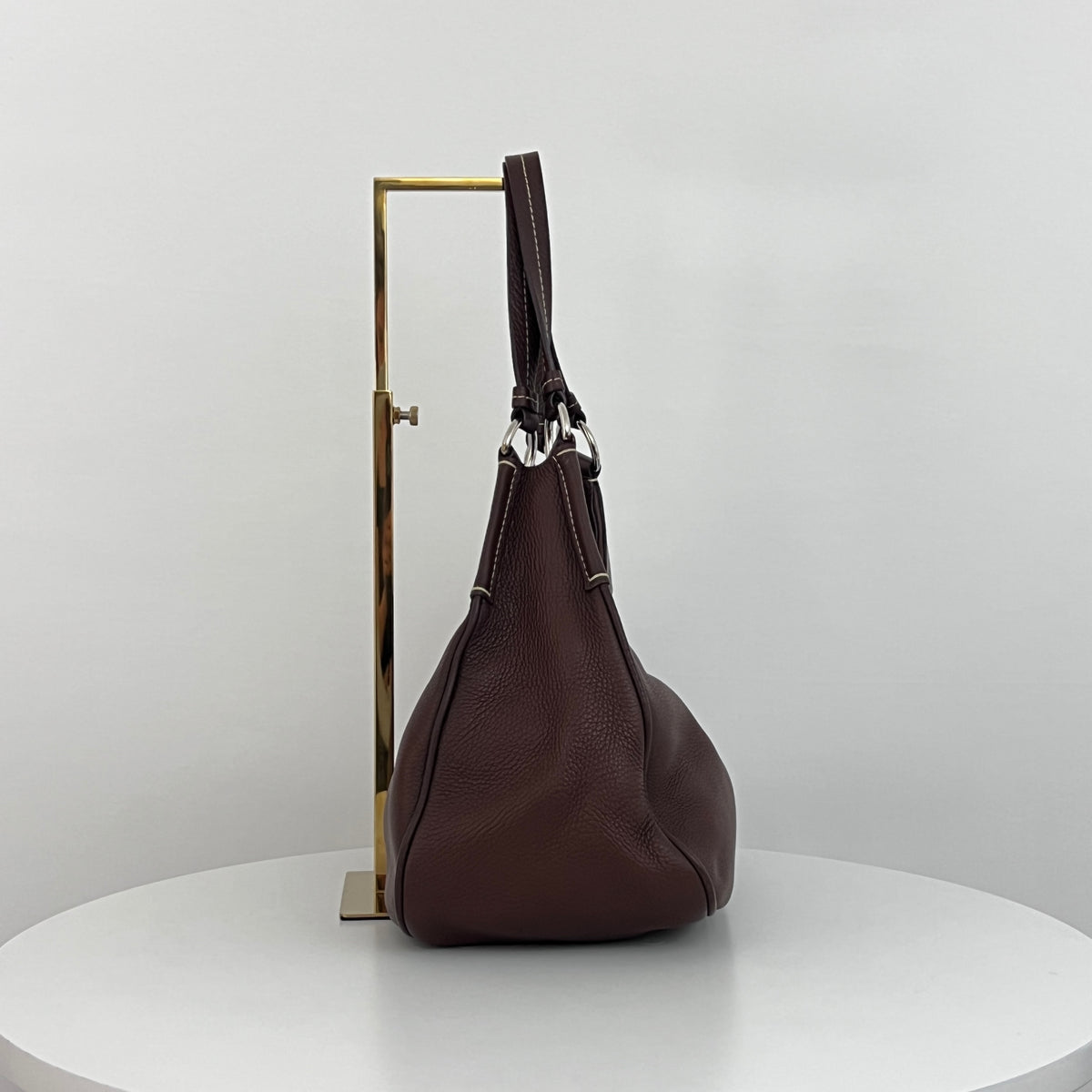 Sac PRADA Vitello Daino Moon cuir grainé marron