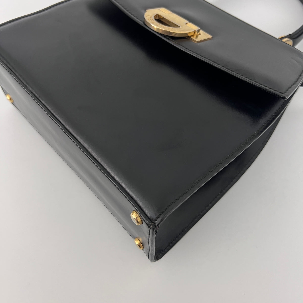 Sac à bandoulière CELINE Top Handle 2 Way cuir lisse noir