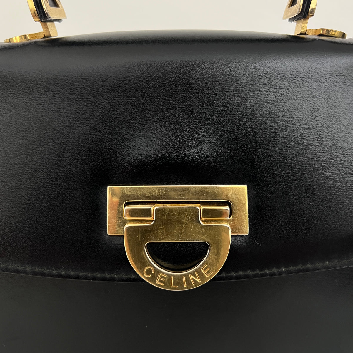 Sac à bandoulière CELINE Top Handle 2 Way cuir lisse noir