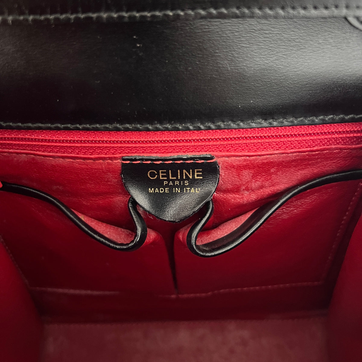 Sac à bandoulière CELINE Top Handle 2 Way cuir lisse noir
