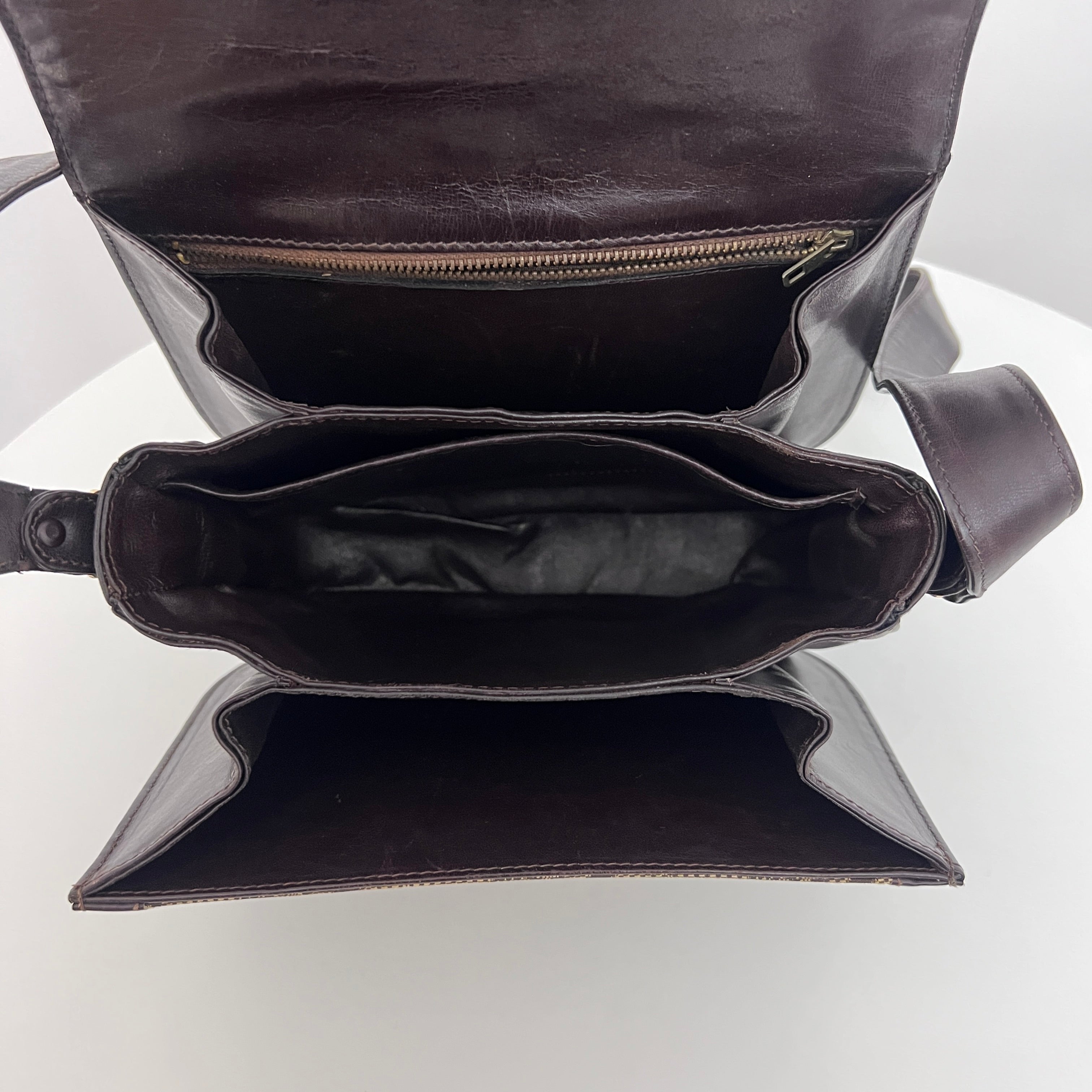 Sac CELINE Triomphe C Carriage toile et cuir marron