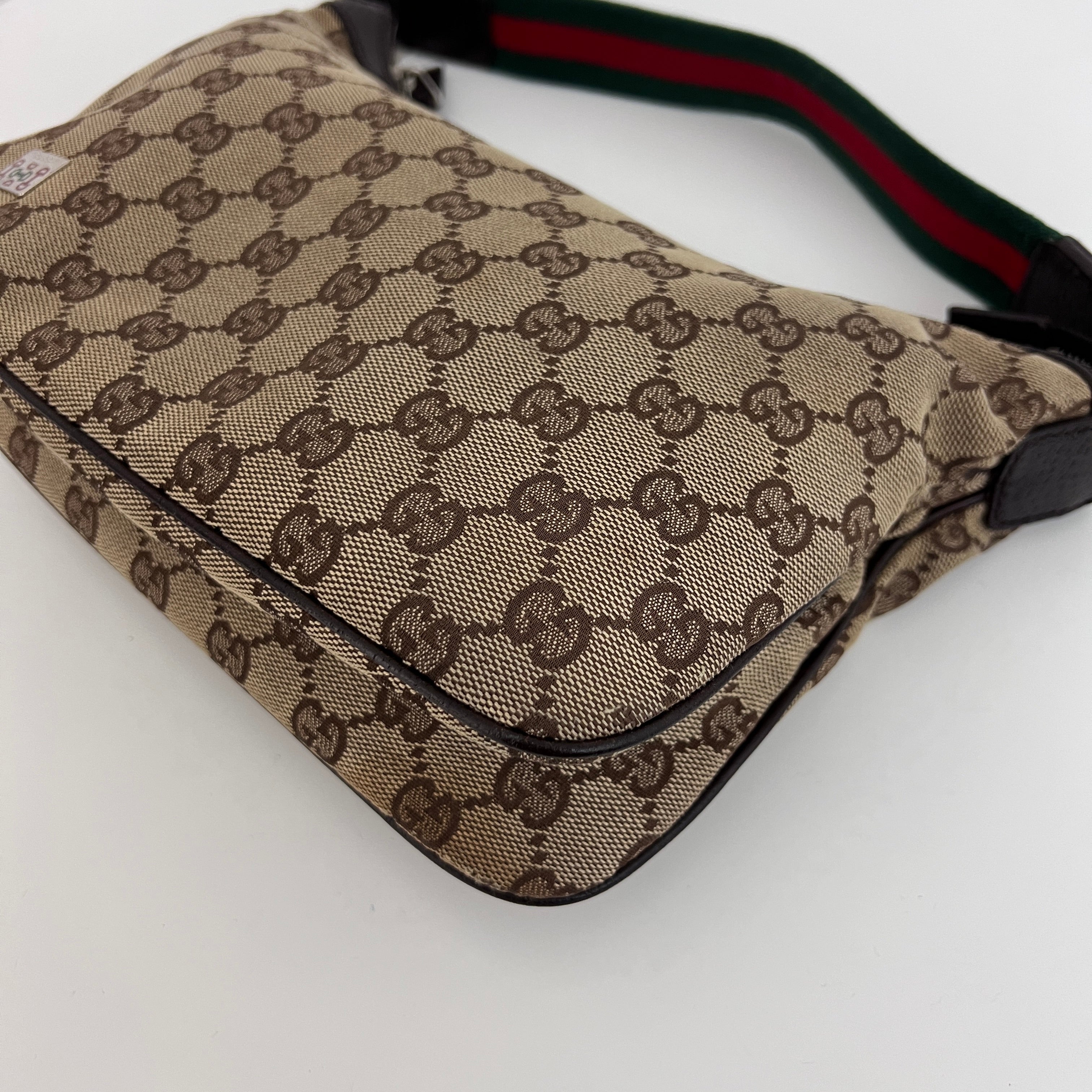 Sac GUCCI Hobo Sherry toile et cuir marron