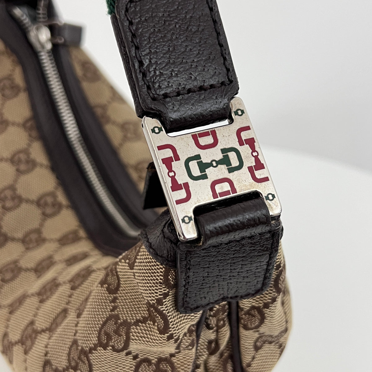 Sac GUCCI Hobo Sherry toile et cuir marron