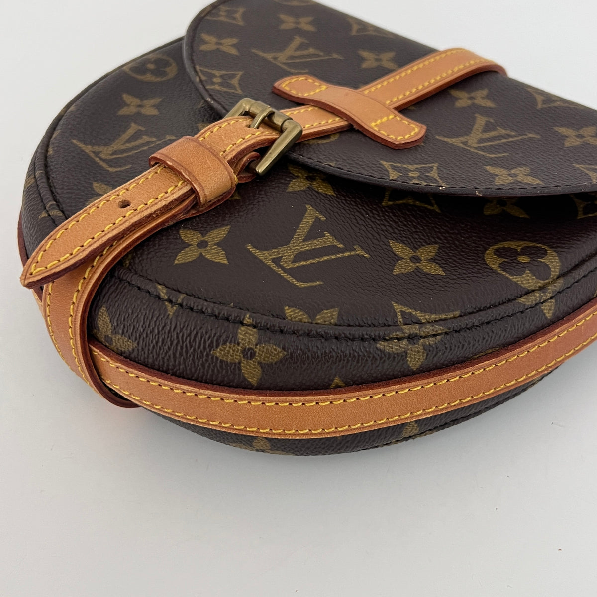 Sac à bandoulière LOUIS VUITTON Chantilly PM toile et cuir marron vintage 1992