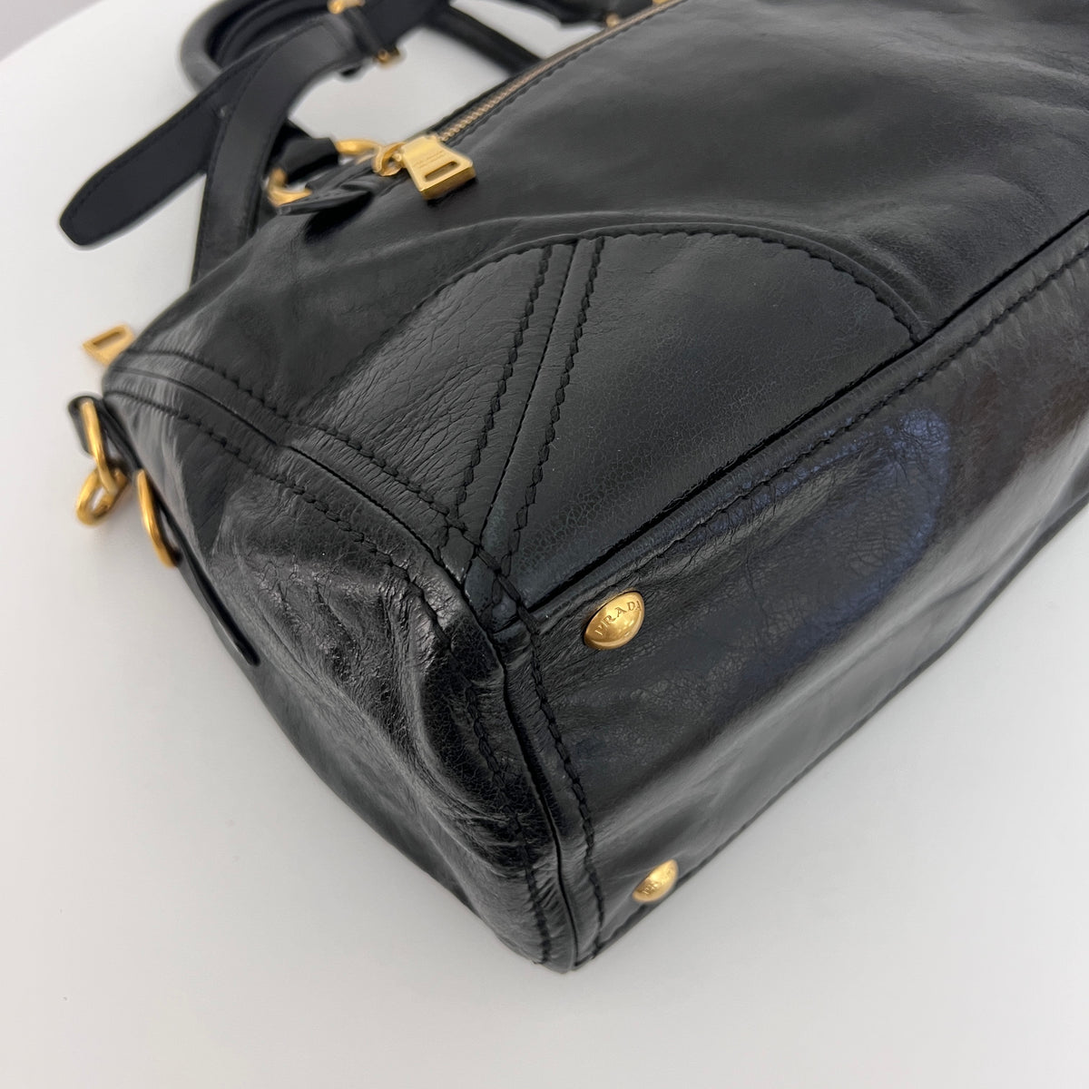 Sac à bandoulière PRADA Bonnie cuir lisse noir