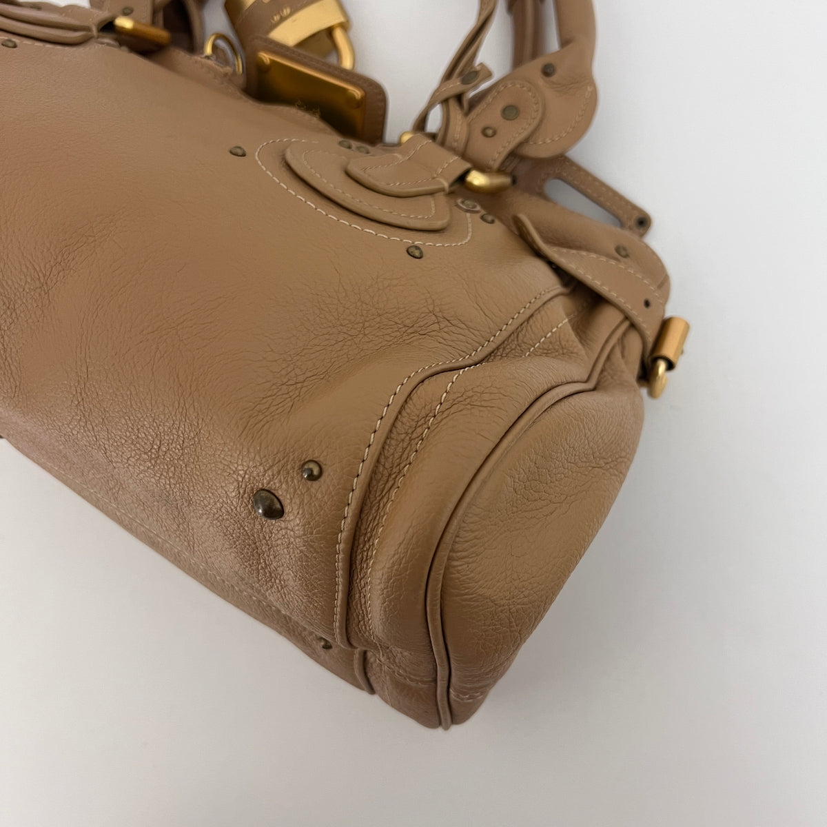 Sac CHLOÉ Paddington cuir grainé beige