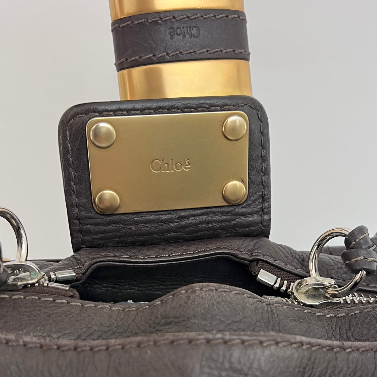 Sac CHLOÉ Paddington cuir grainé marron