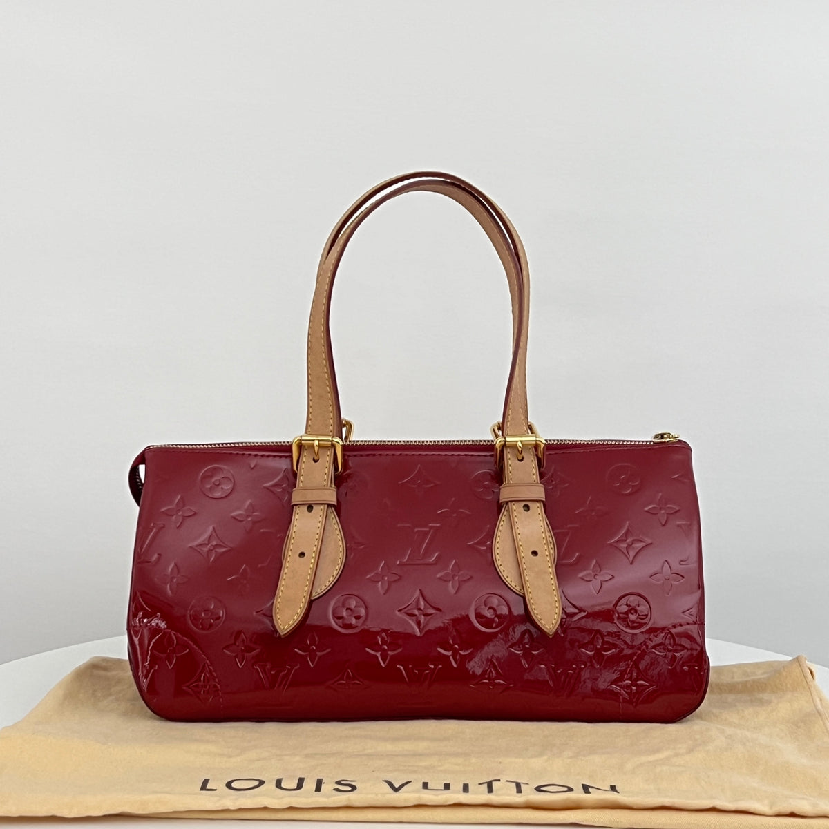 Sac LOUIS VUITTON Rosewood cuir verni rouge vintage 2008
