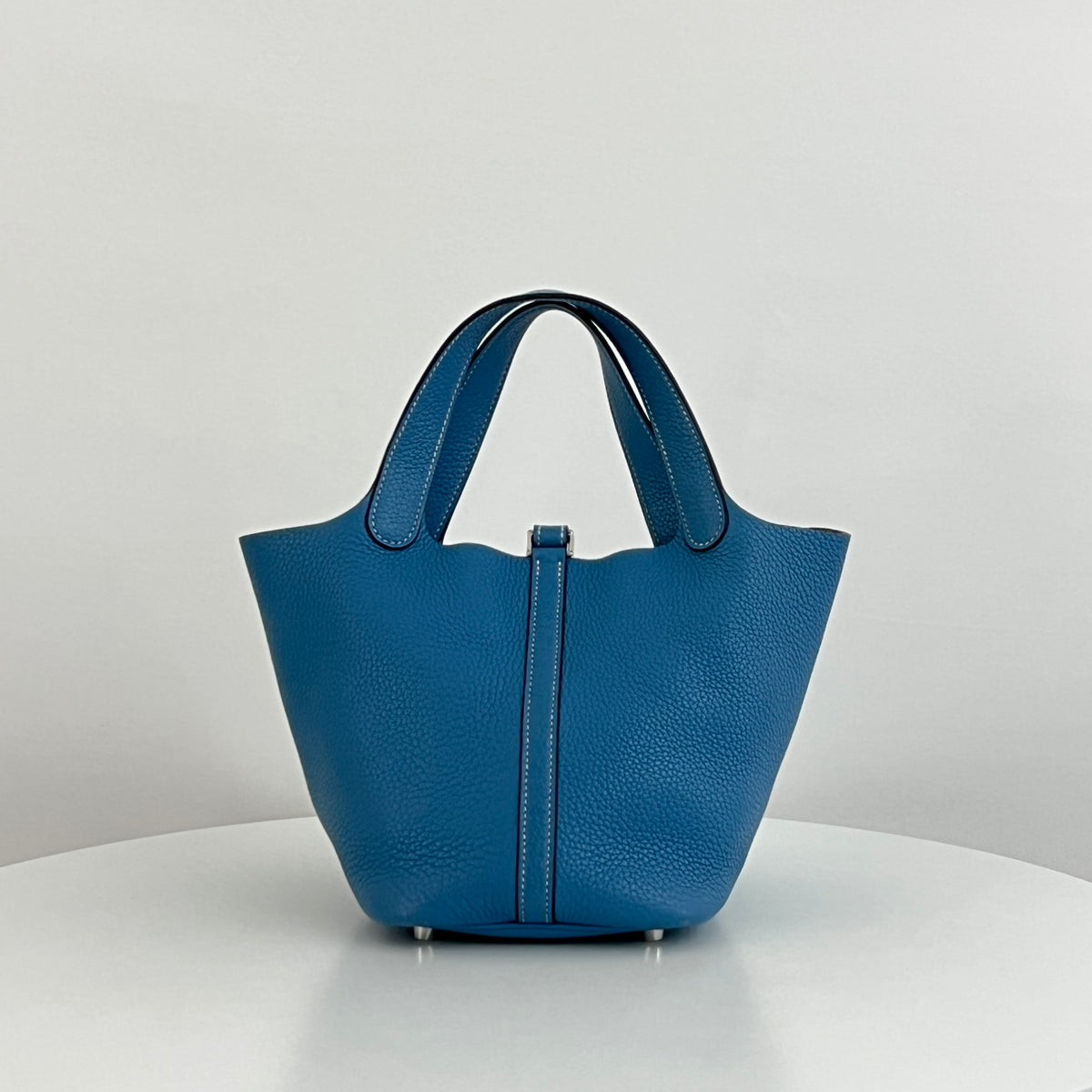 Sac HERMÈS Picotin PM cuir grainé bleu