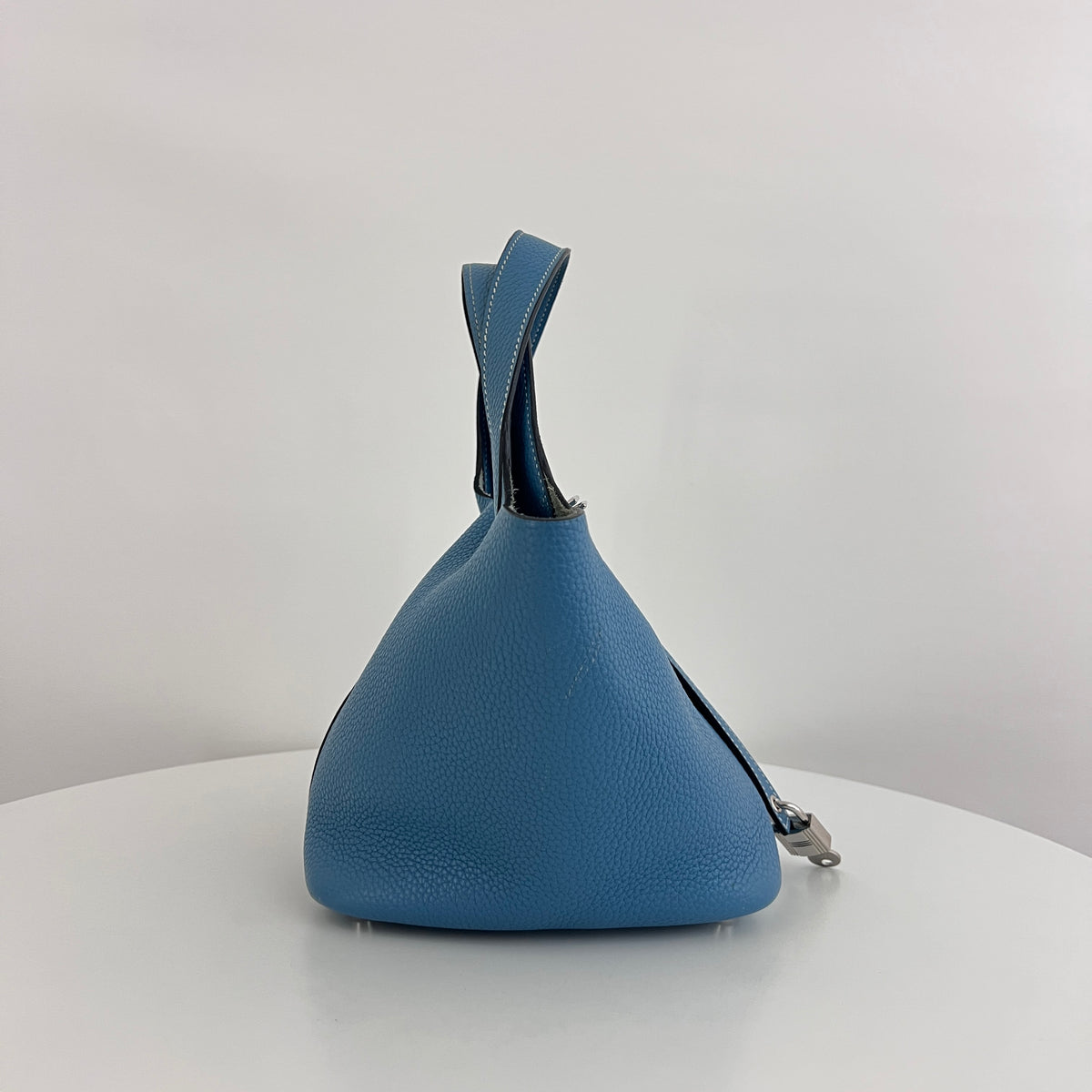 Sac HERMÈS Picotin PM cuir grainé bleu