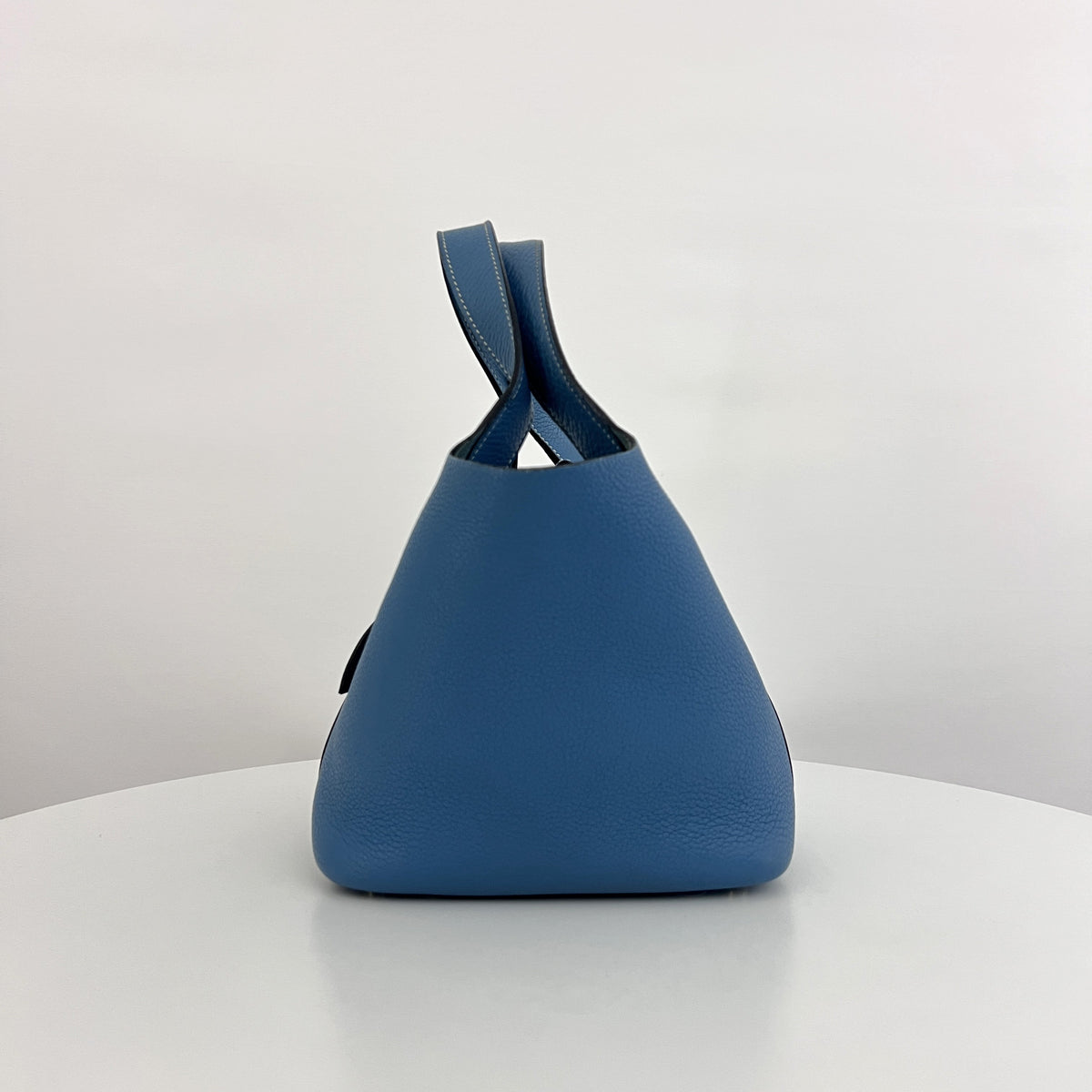Sac HERMÈS Picotin PM cuir grainé bleu
