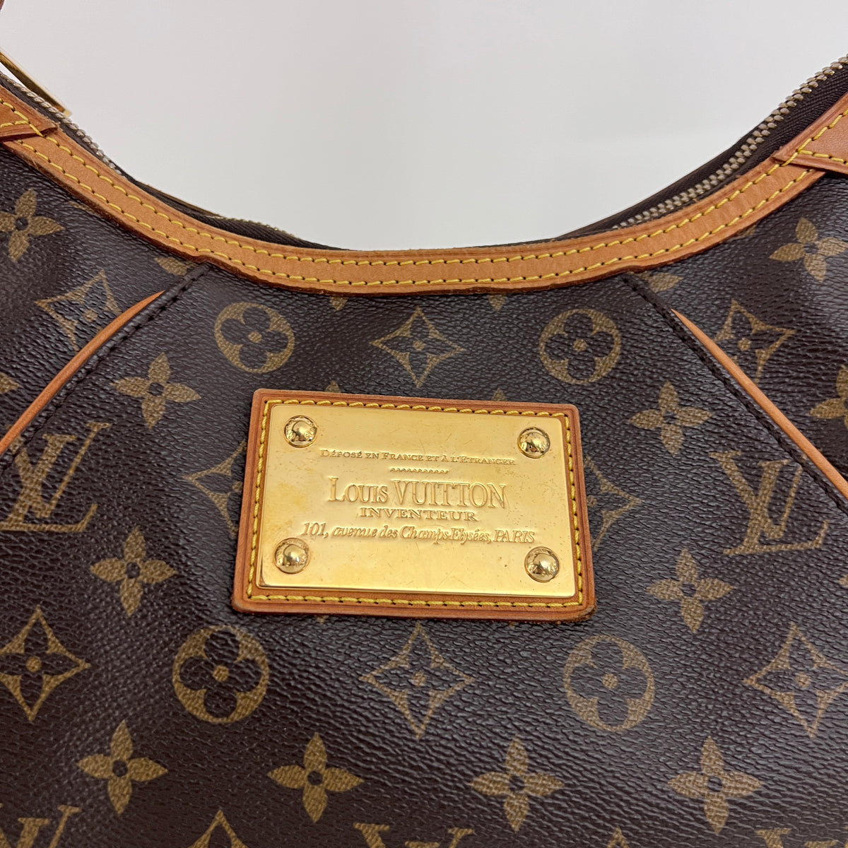 Sac LOUIS VUITTON Thames GM toile et cuir marron vintage 2011