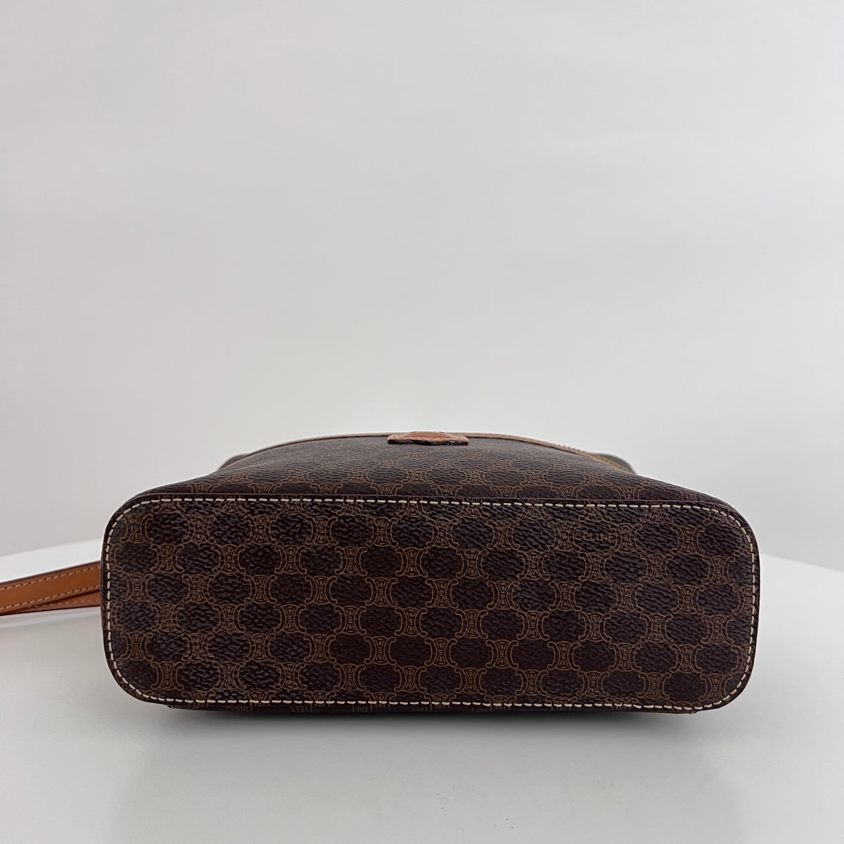 CELINE vanity case in brown canvas and leather