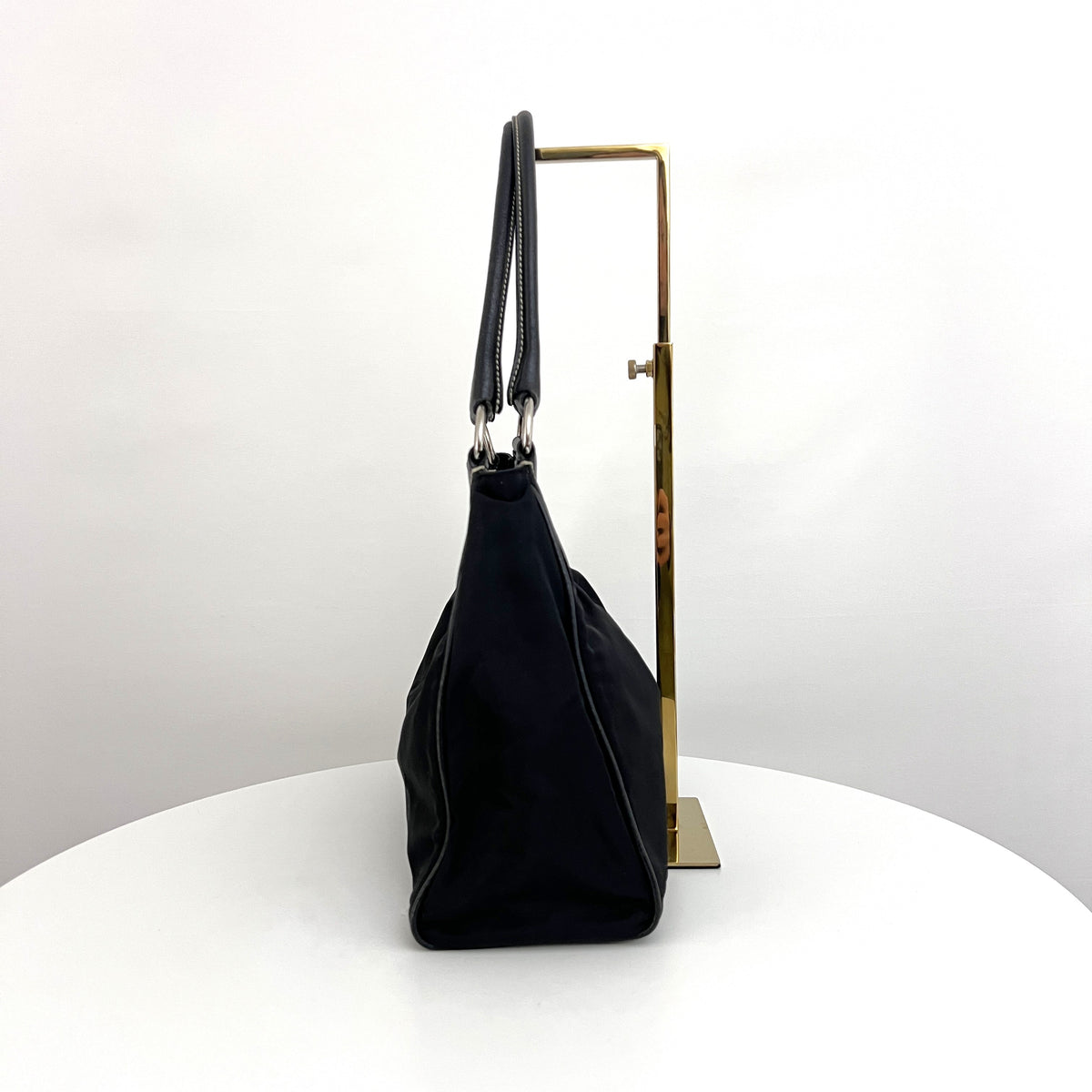 Black nylon and leather PRADA Hobo bag