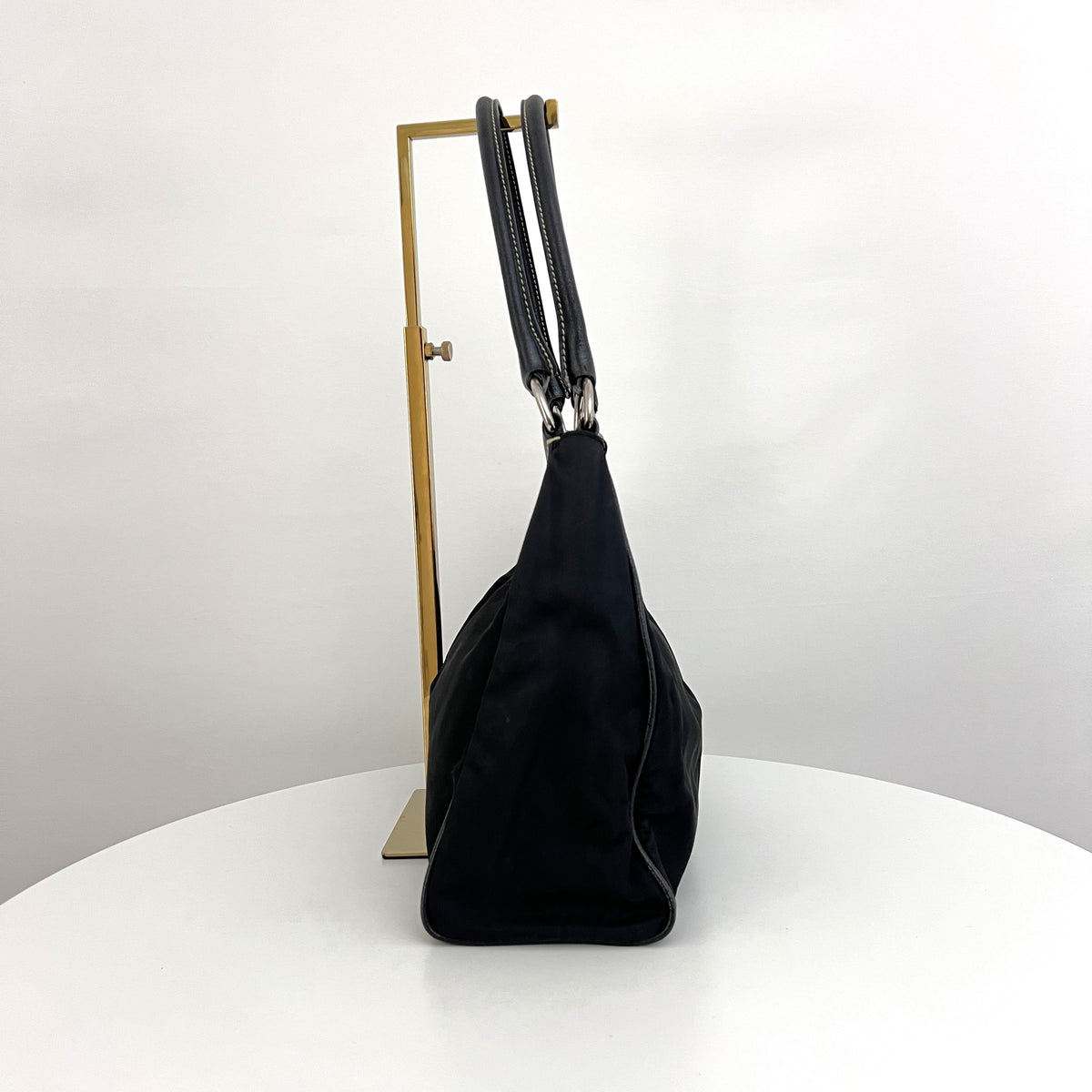 Black nylon and leather PRADA Hobo bag