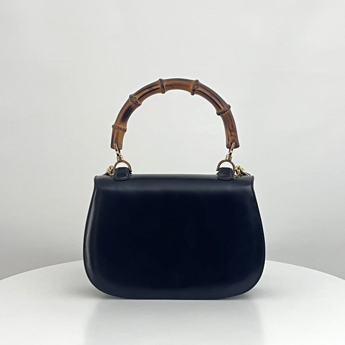 Sac à bandoulière GUCCI Bamboo 1947 Moyen cuir lisse noir