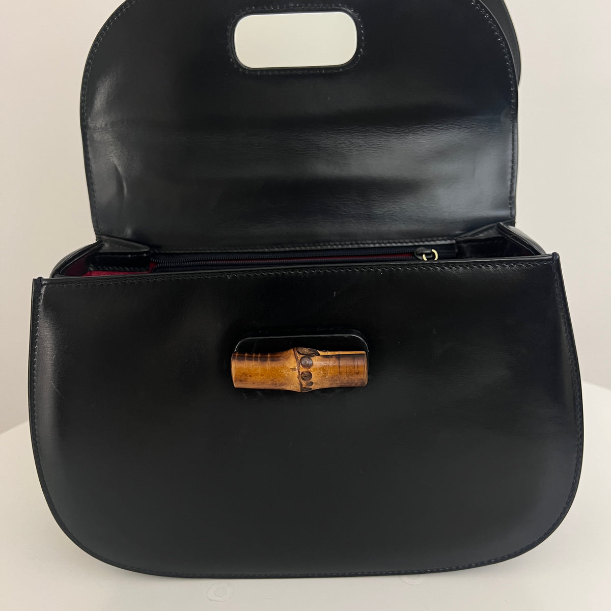 Sac à bandoulière GUCCI Bamboo 1947 Moyen cuir lisse noir
