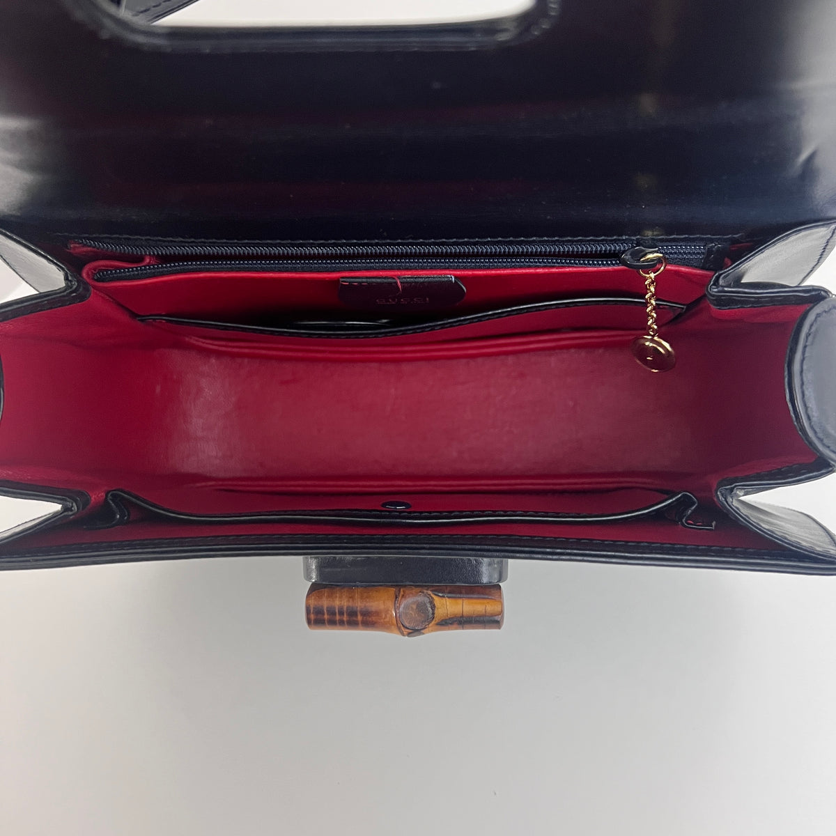 Sac à bandoulière GUCCI Bamboo 1947 Moyen cuir lisse noir