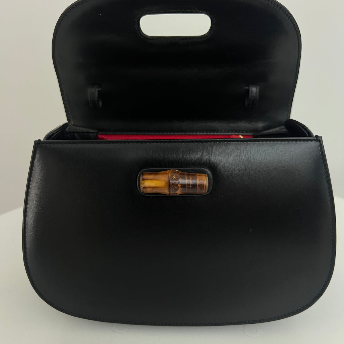 GUCCI Bamboo 1947 small black smooth leather shoulder bag
