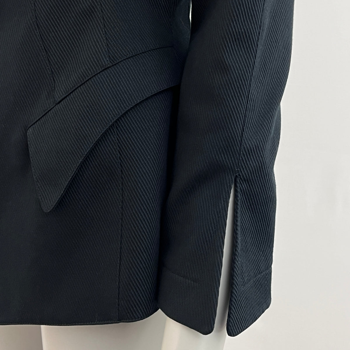 Veste Thierry Mugler vintage circa 1990 noire en coton Taille S