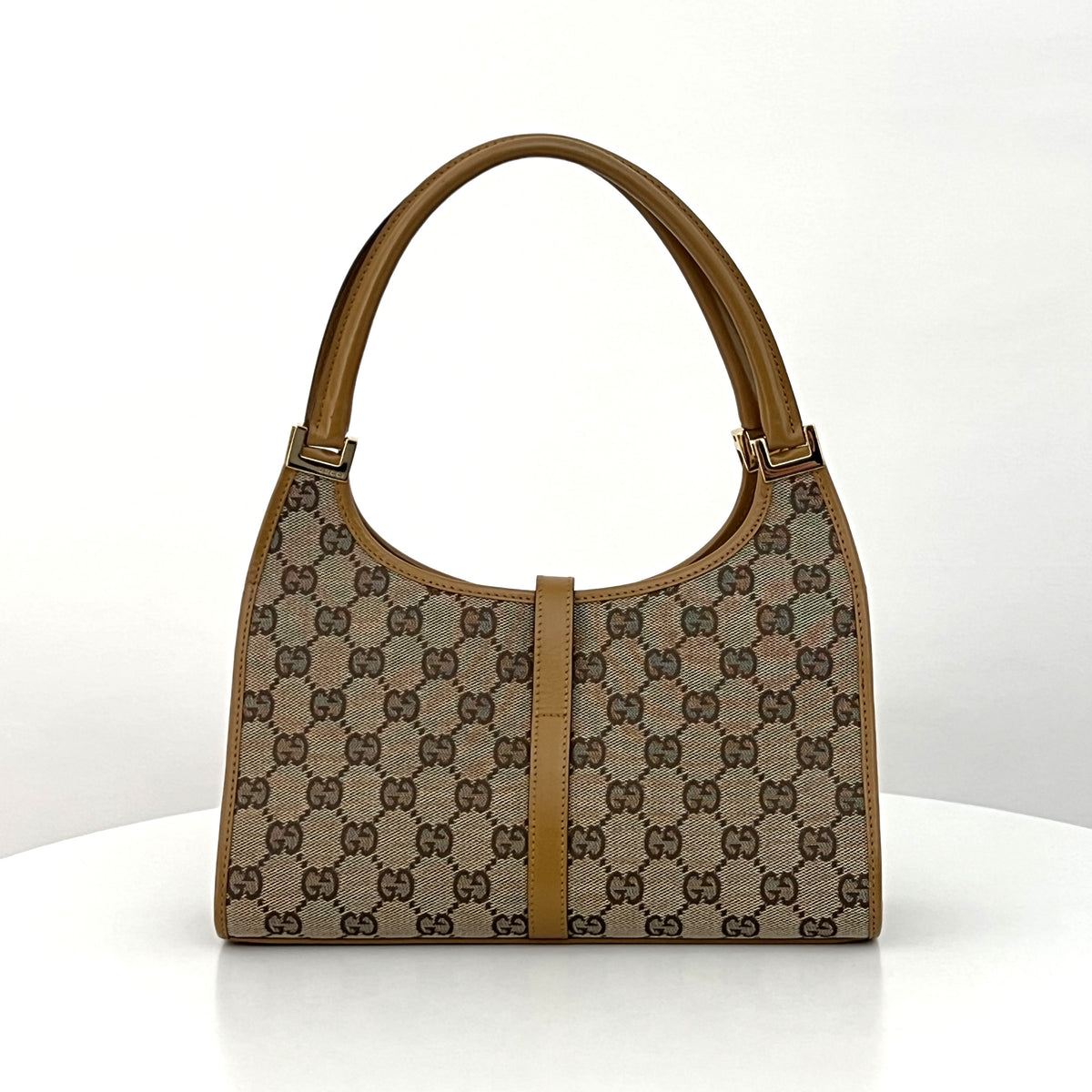 Sac GUCCI Jackie Small toile et cuir beige