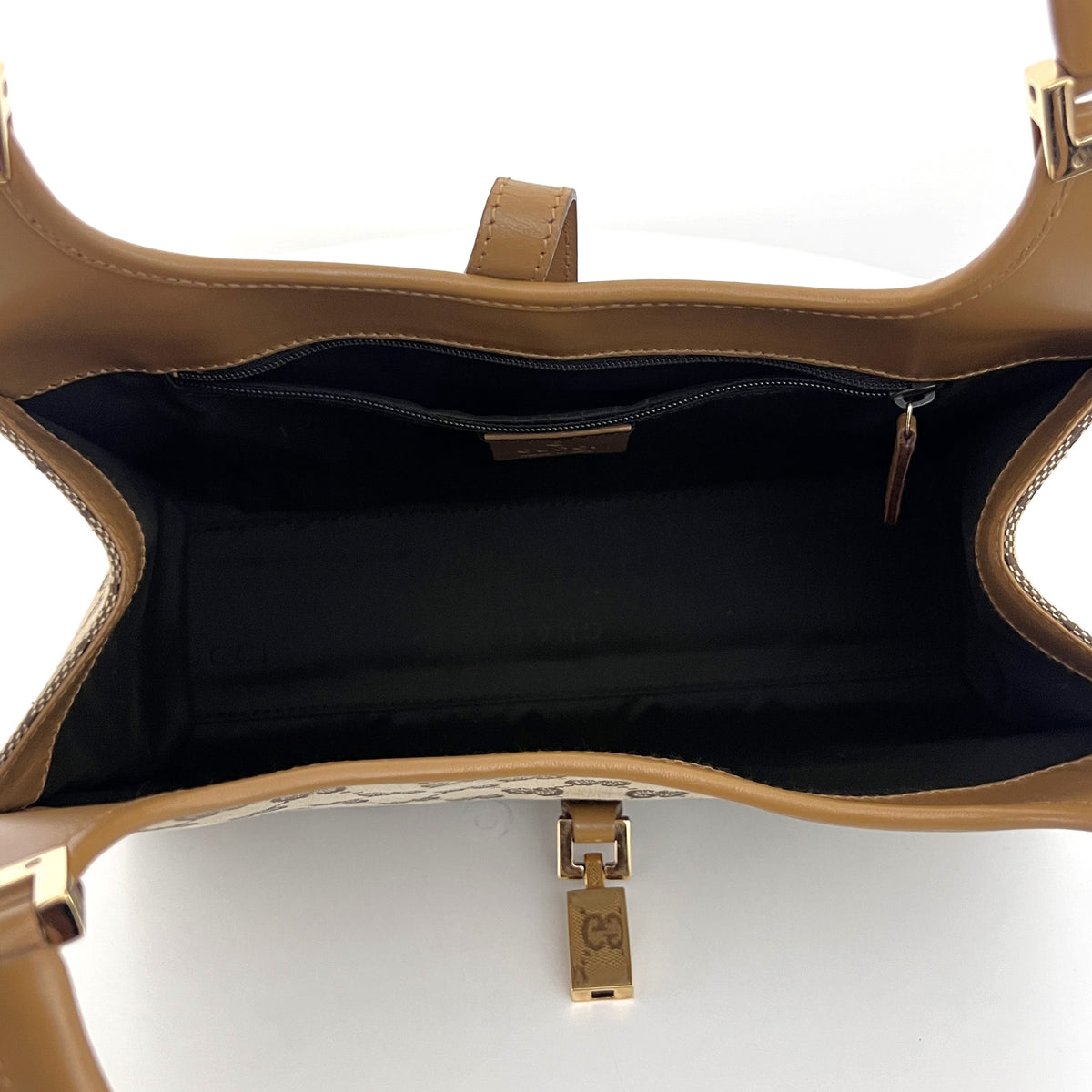 Sac GUCCI Jackie Small toile et cuir beige
