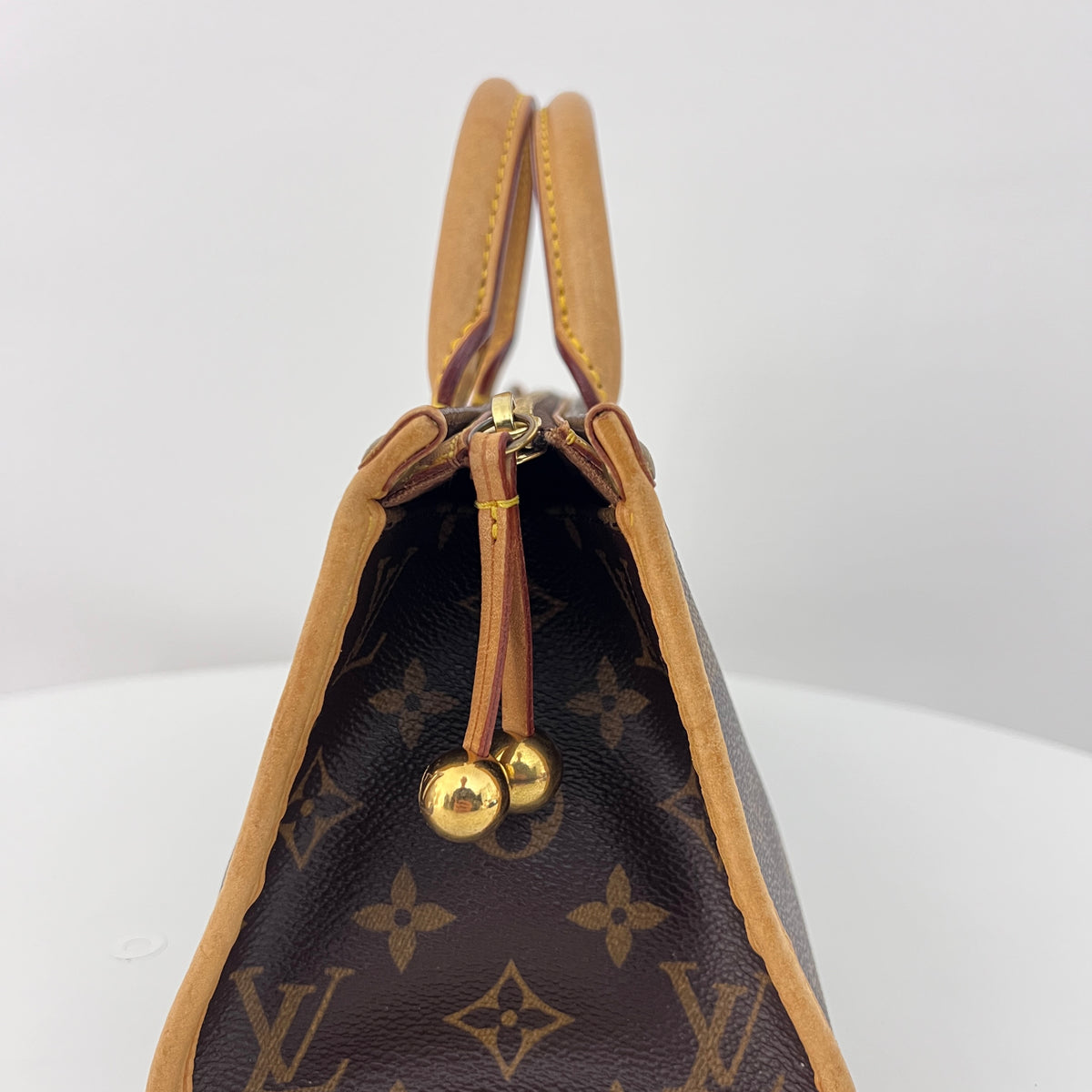 Sac à bandoulière LOUIS VUITTON Popincourt toile et cuir marron vintage 2006