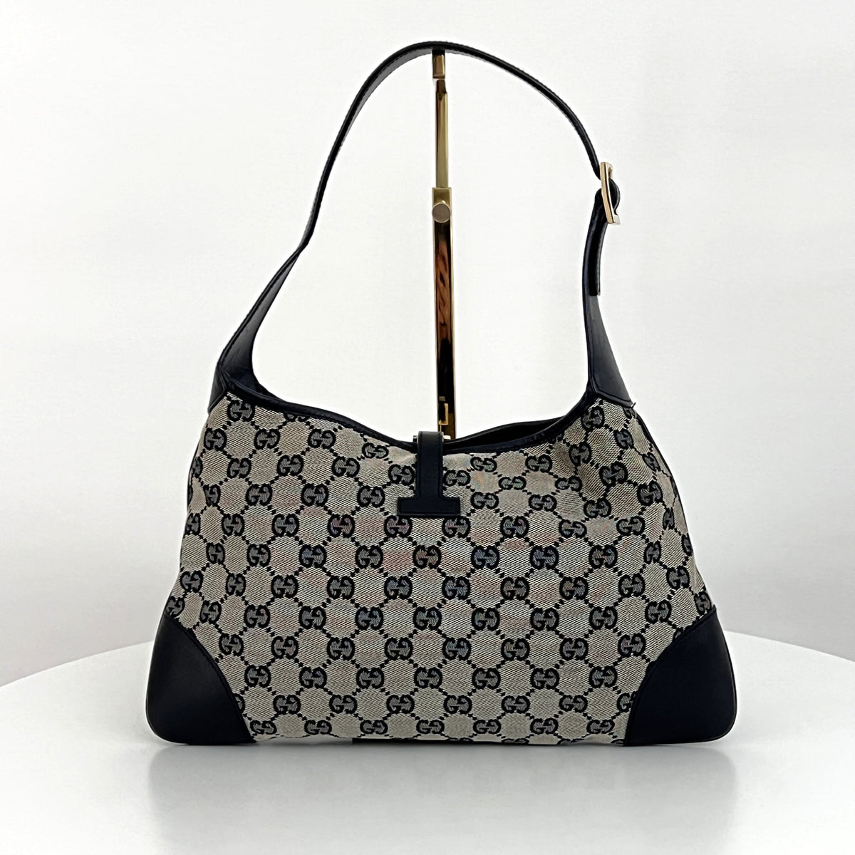 Sac GUCCI Jackie toile et cuir noir