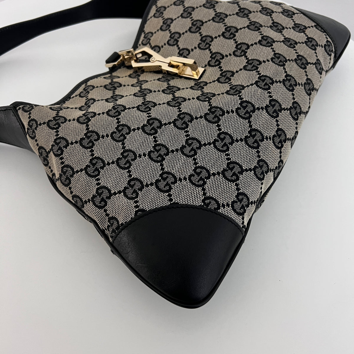Sac GUCCI Jackie toile et cuir noir