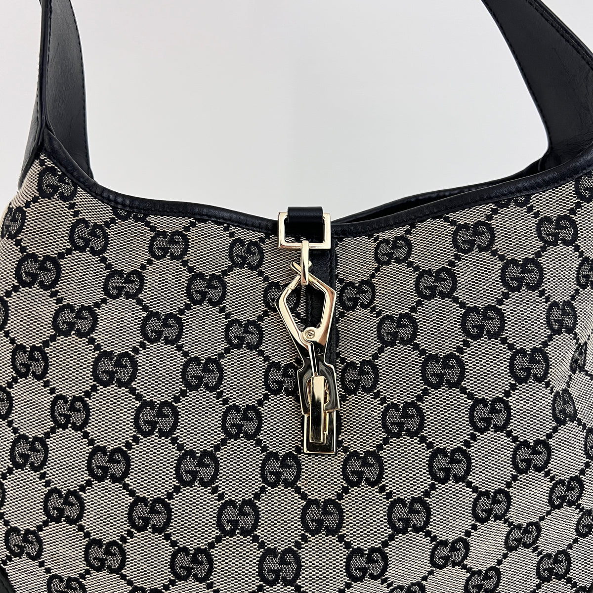 Sac GUCCI Jackie toile et cuir noir