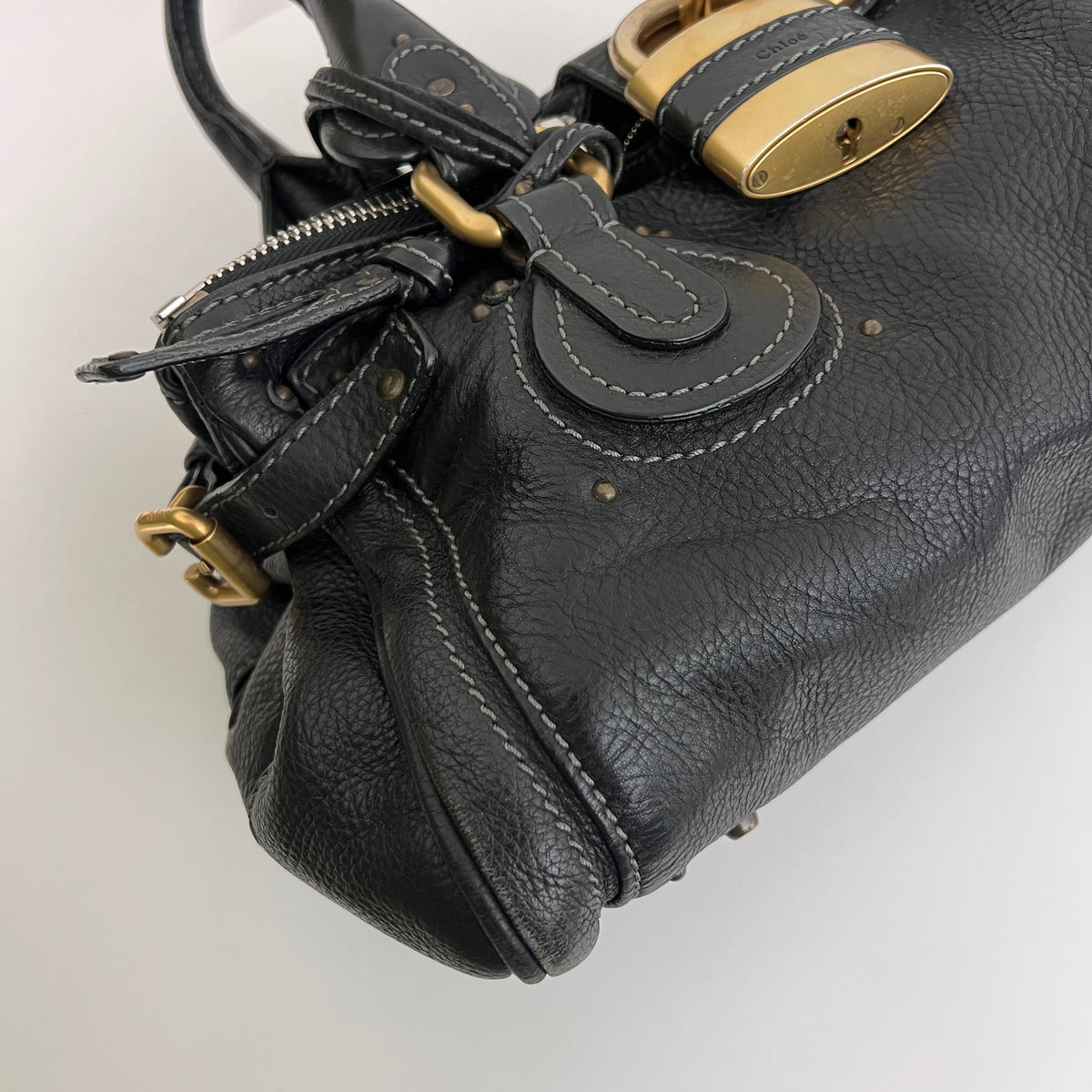 Sac CHLOÉ Paddington cuir grainé noir
