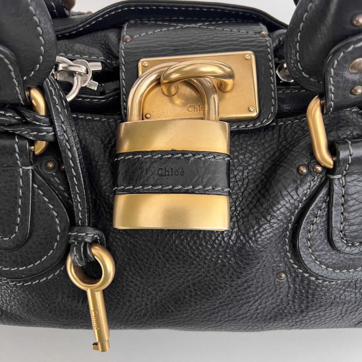 Sac CHLOÉ Paddington cuir grainé noir