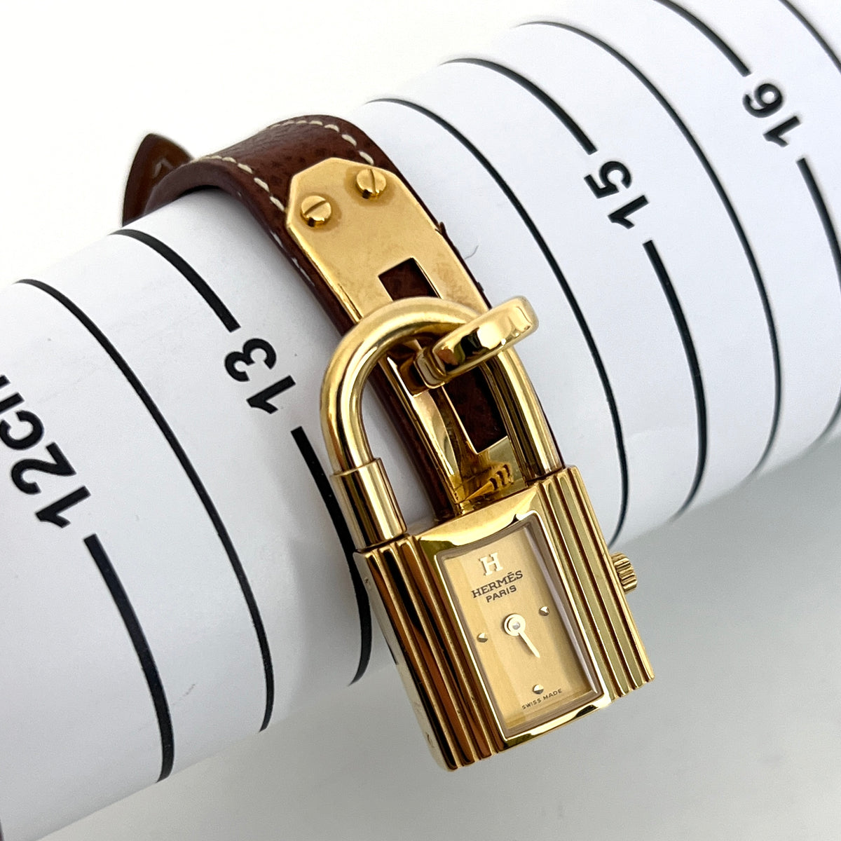 Montre HERMÈS Kelly plaqué or doré
