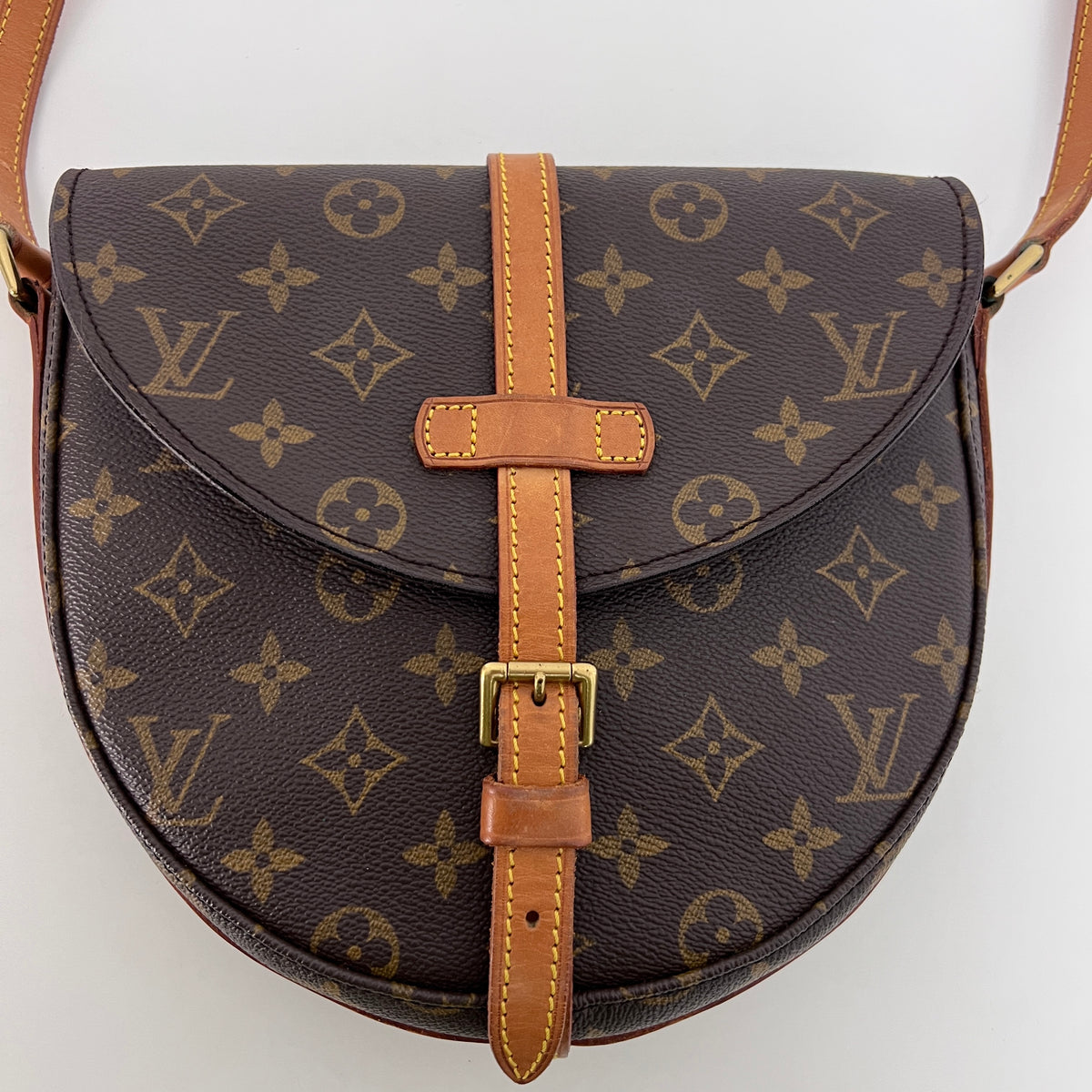 Sac à bandoulière LOUIS VUITTON Chantilly MM toile et cuir marron vintage 1994