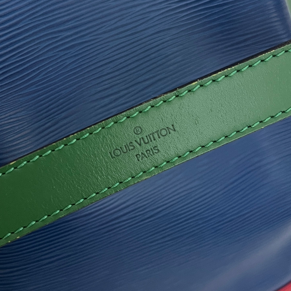 Sac LOUIS VUITTON Noé Grand cuir épi tricolore vintage 1992