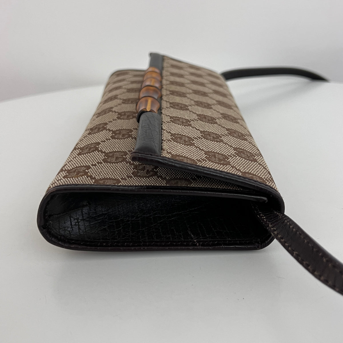 Sac GUCCI GG Bamboo toile et cuir marron
