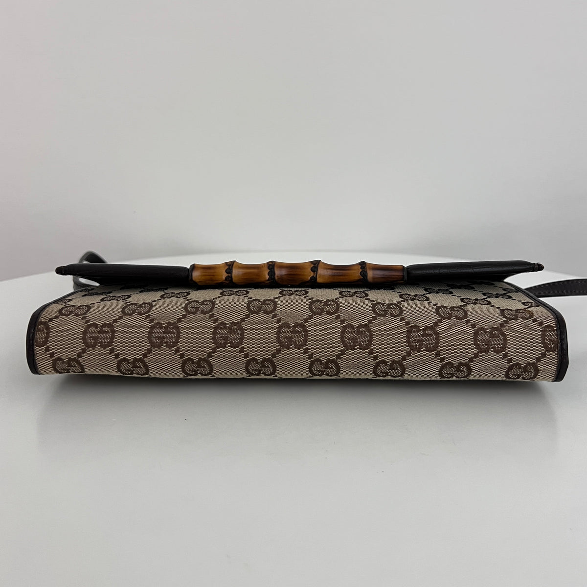 Sac GUCCI GG Bamboo toile et cuir marron