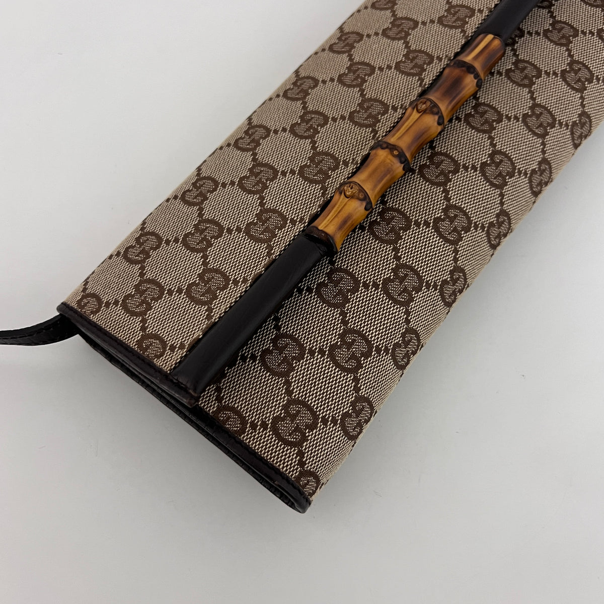 Sac GUCCI GG Bamboo toile et cuir marron