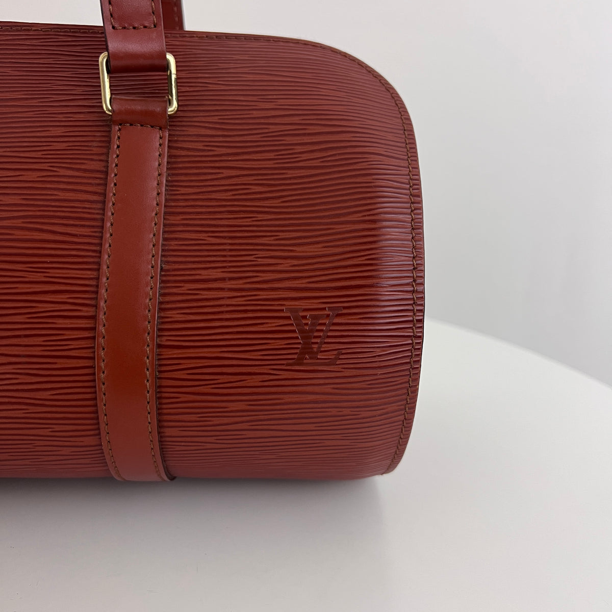 Sac LOUIS VUITTON Soufflot cuir épi marron vintage 1997