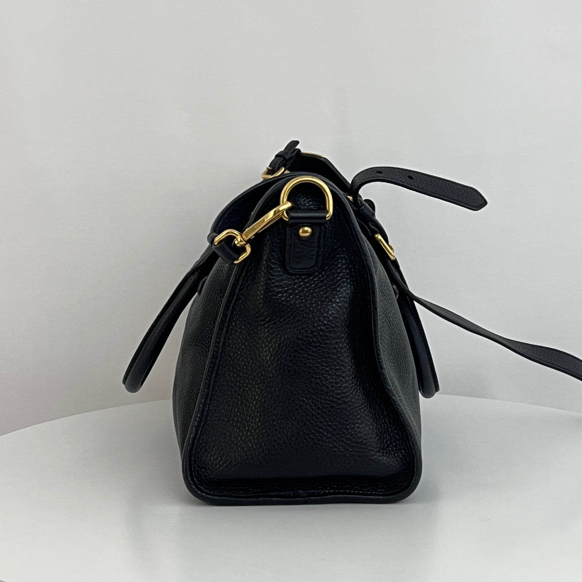 Sac PRADA Vitello Daino cuir grainé noir