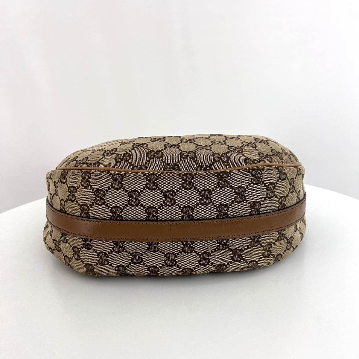 GUCCI Twins GG canvas and brown leather hobo bag