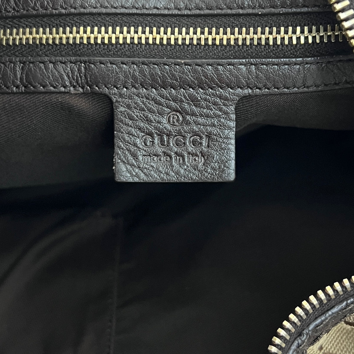 Sac GUCCI Charlotte toile et cuir marron