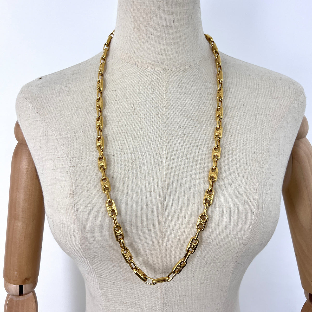 CELINE Triomphe Chain Necklace Circa 1990