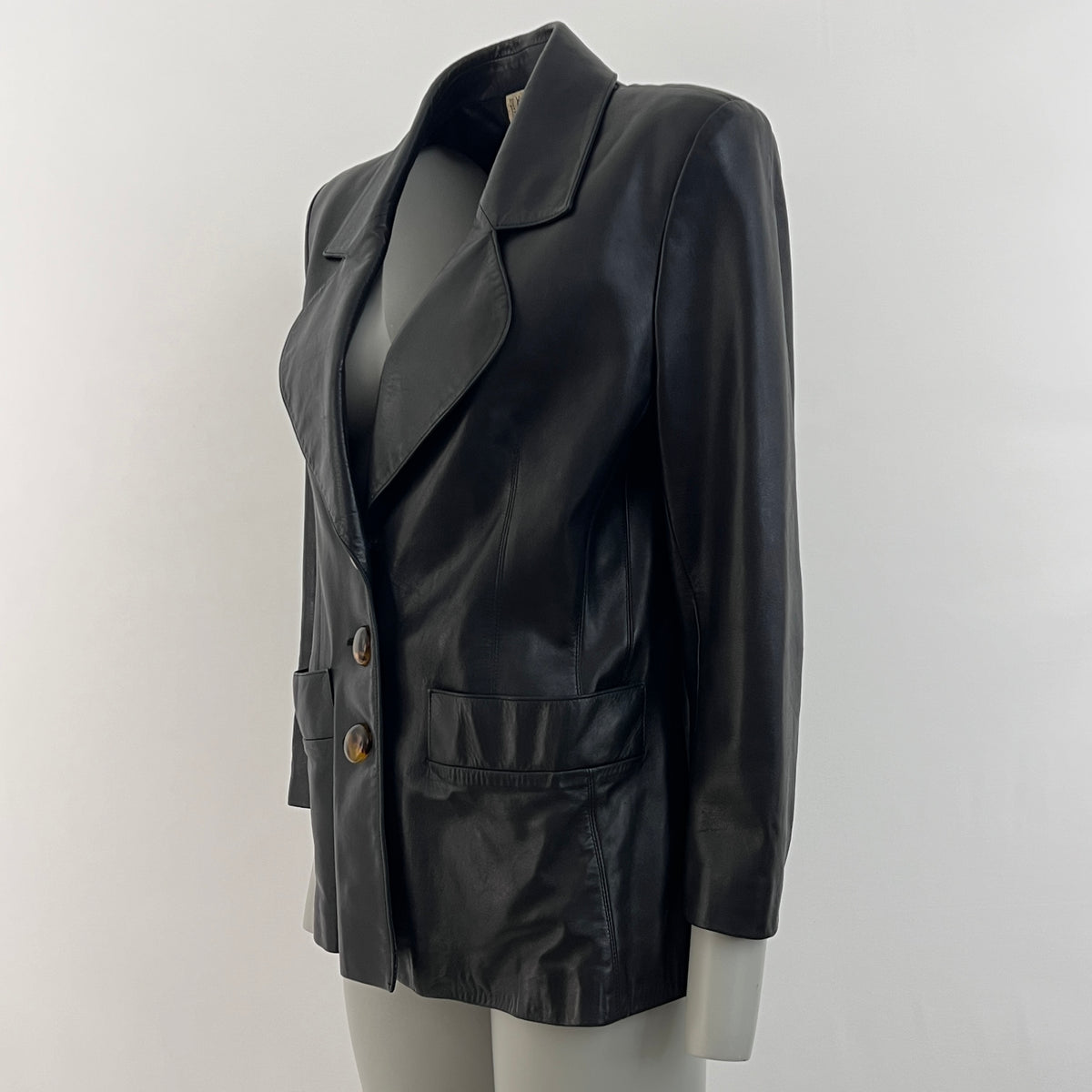 Yves Saint Laurent Rive Gauche veste blazer en cuir Noir vintage Circa 1980-1990