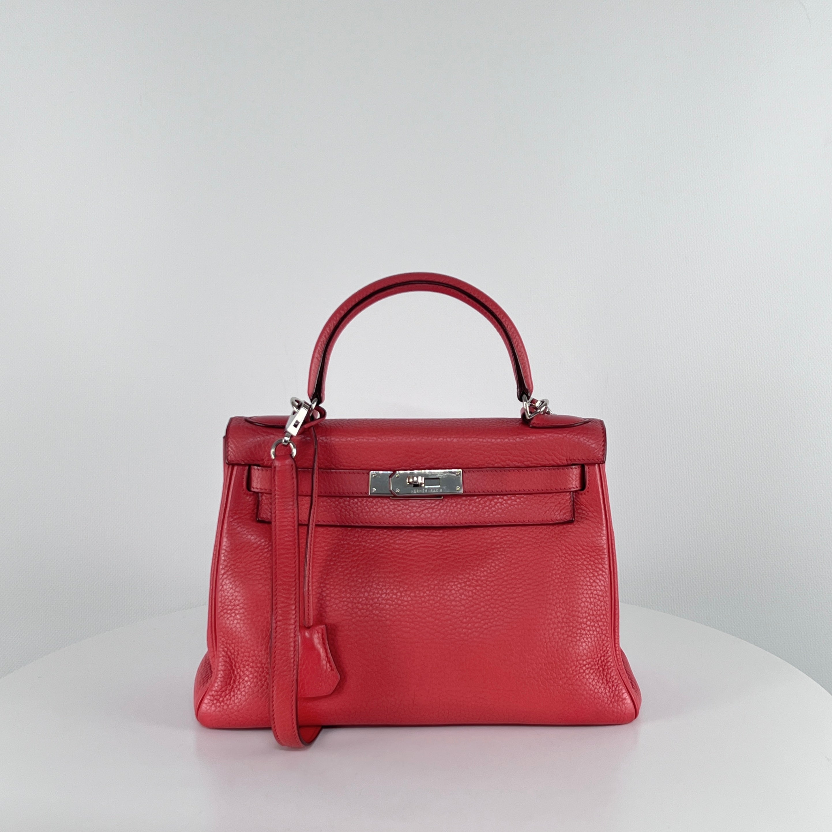 Sac à main HERMES Kelly 28 cuir rose