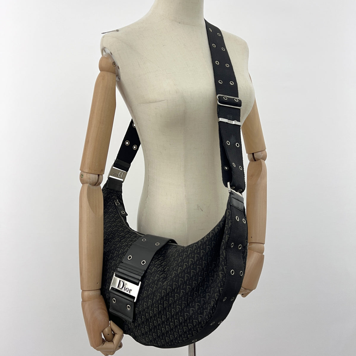 DIOR Street Chic black canvas and leather crossbody bag