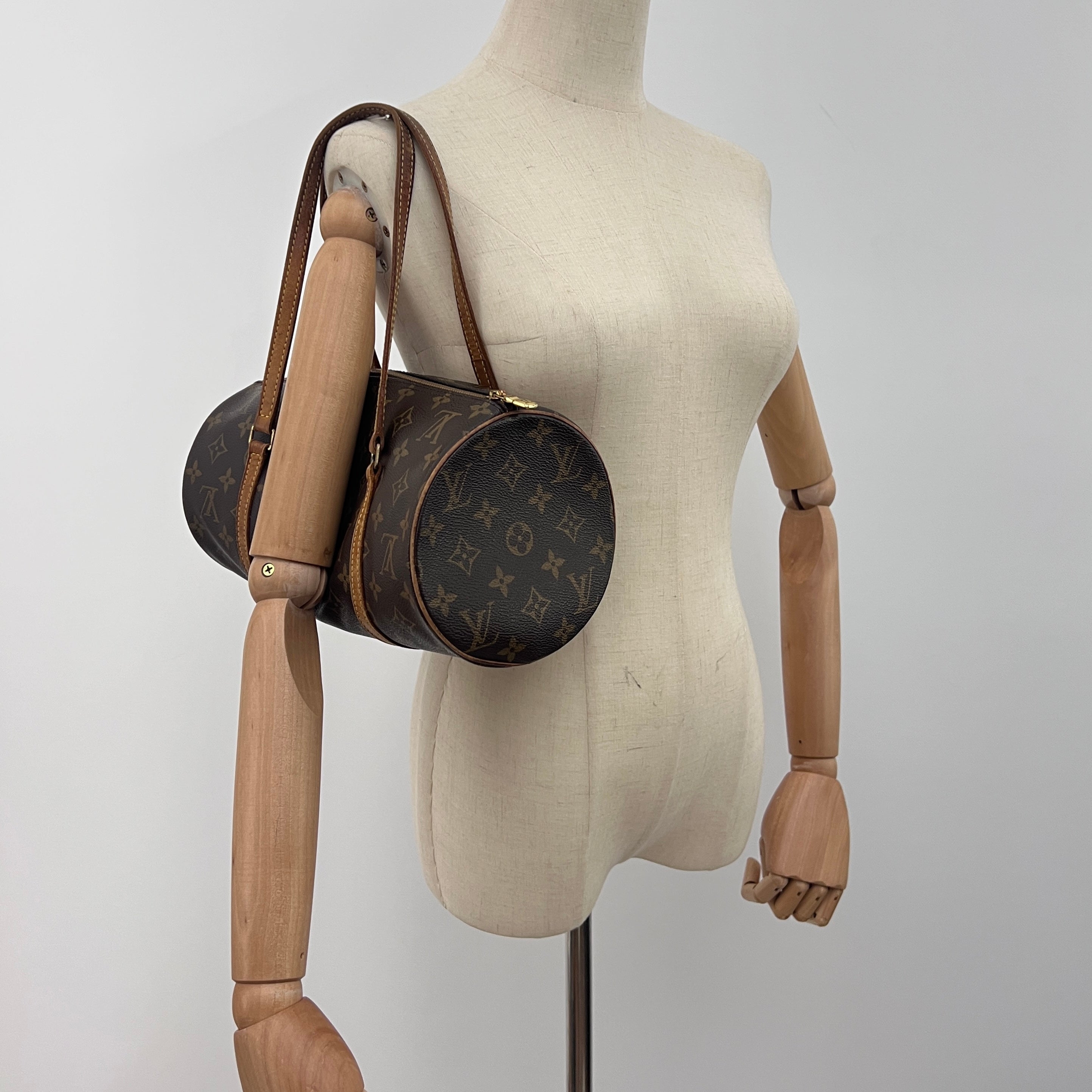 LOUIS VUITTON Papillon 30 brown canvas and leather bag 2004