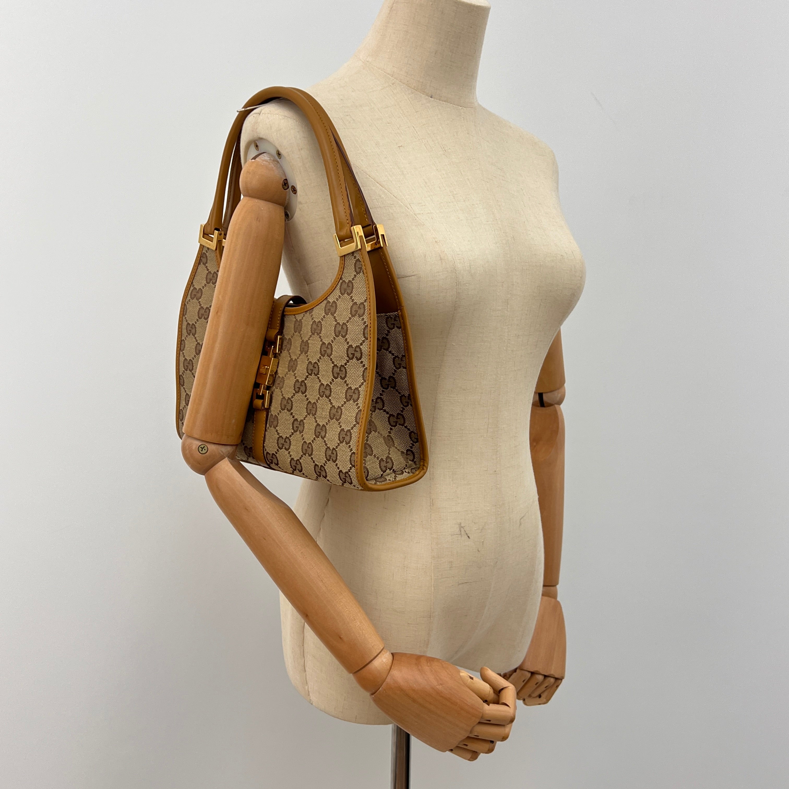 Sac GUCCI Jackie Small toile et cuir marron
