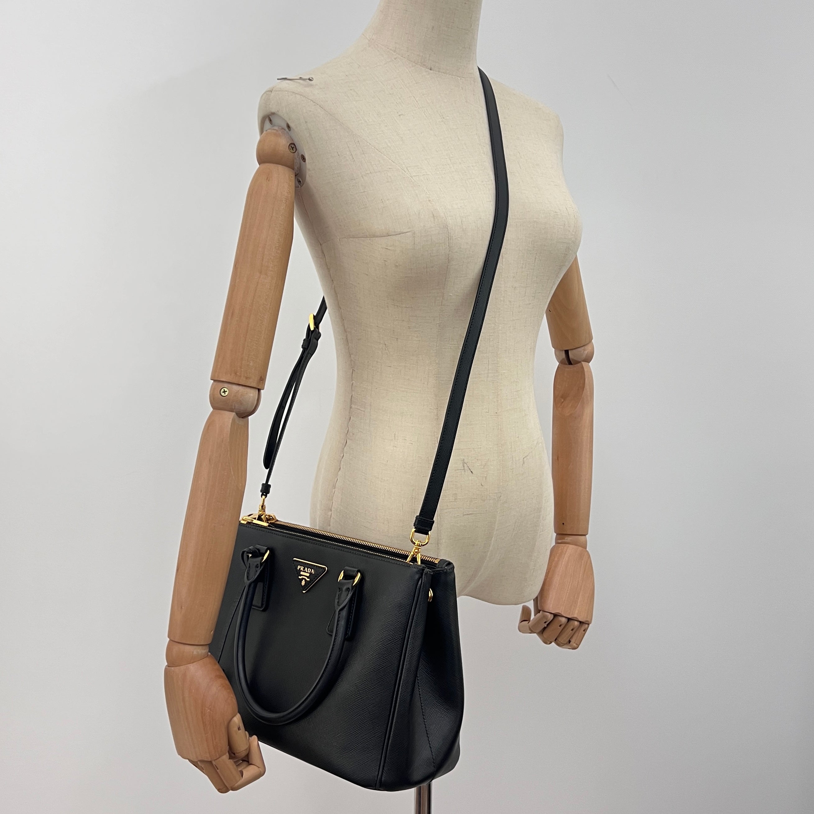 PRADA Galleria black leather handbag